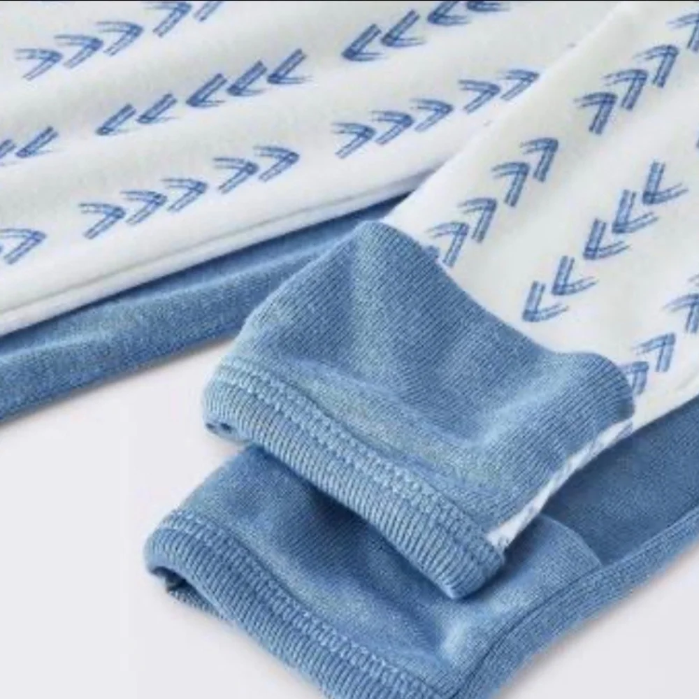cloud island - Blue and White Baby Footie Sleepers - 2 Pack